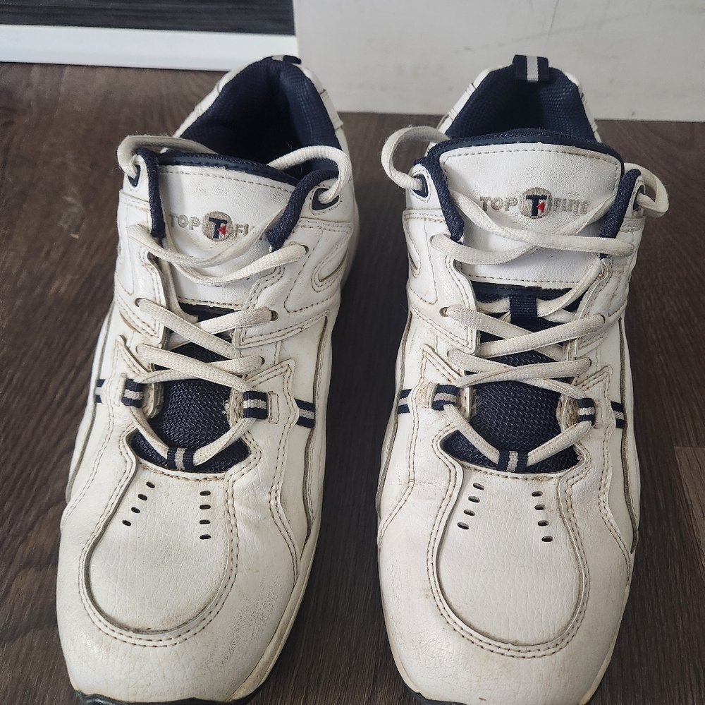 Top Flite Stabilizer Golf Shoes Mens Size 10 White/Navy